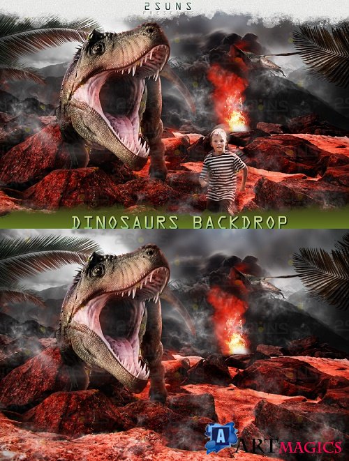 Dinosaurs, Dinosaur, Tyrannosaurus Rex backdrop Jurassic - 312659