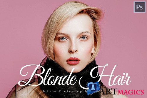 14 Blonde Hair Photoshop Actions, ACR and LUT presets - 312330