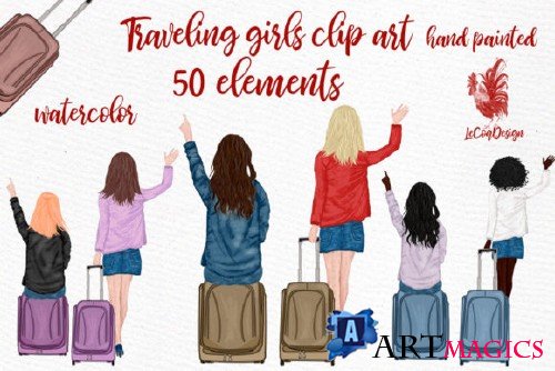 Travel Girls Clipar