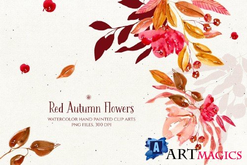 Red Autumn Flowers - 4046953