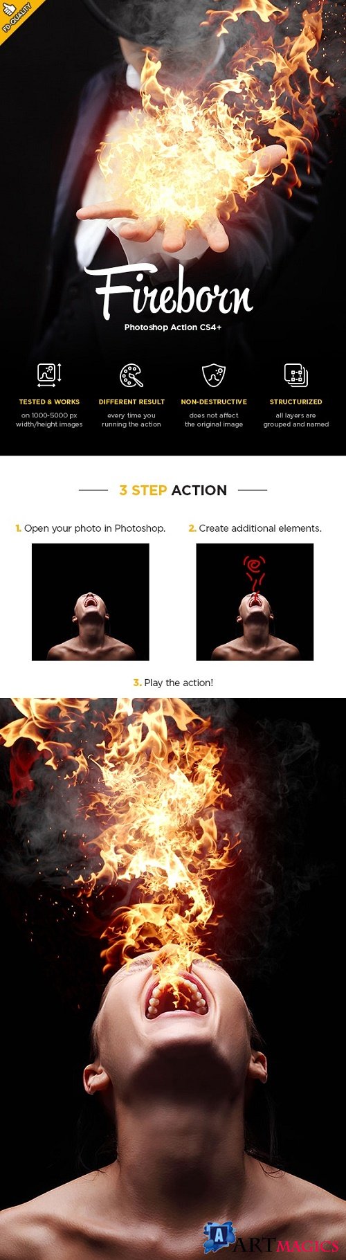 Fireborn CS4+ Photoshop Action 24273075