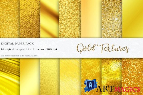 Gold Digital Paper, Gold Textures - 4050872