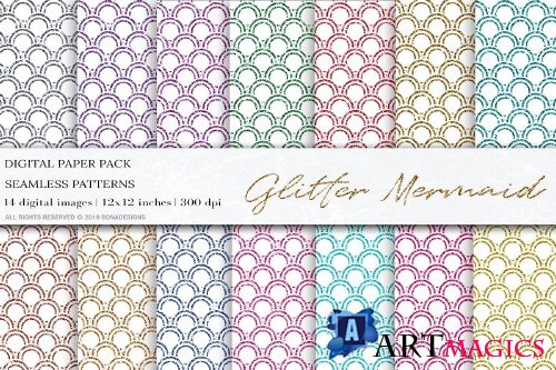 Glitter Mermaid Digital Papers - 4044554