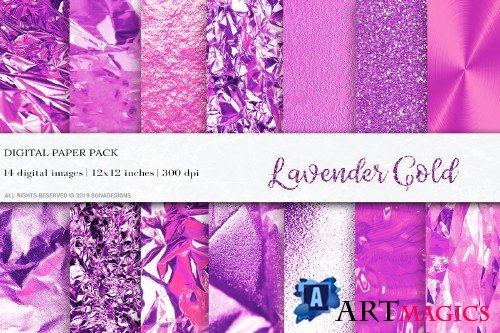 Lavender Gold Digital Papers - 4061601