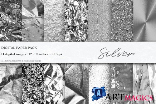 Silver Digital Papers - 4061341