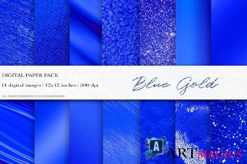 Blue Gold Digital Paper - 4062728