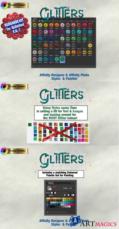 Glitters Designers Kit for Affinity Photo & Affinity Designer