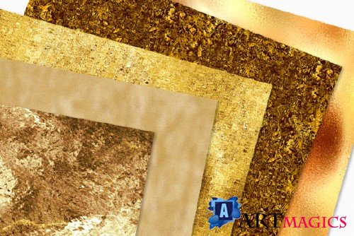 10 Seamless Gold Foil Metallic Textures