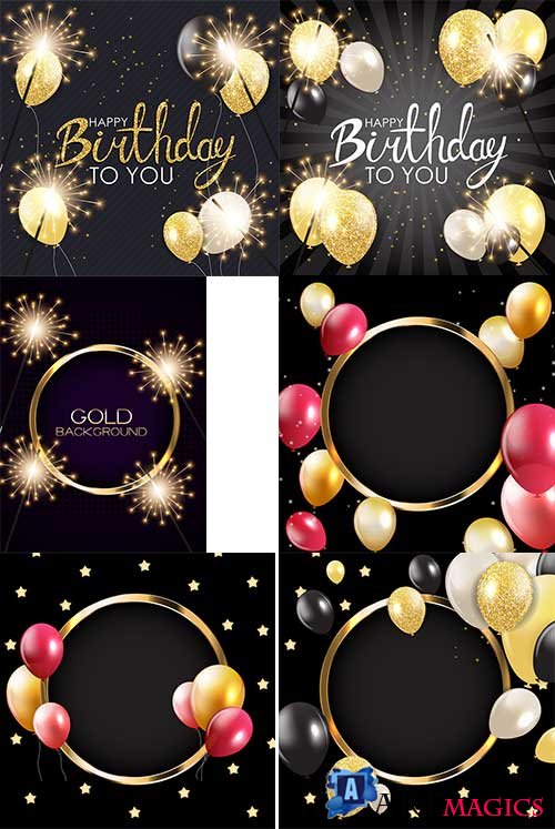        / Backgrounds for congratulations with balls in vector