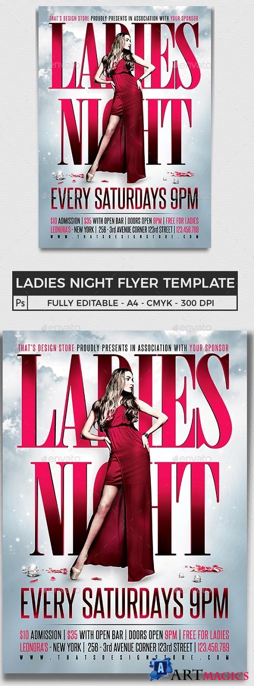 Ladies Night Flyer Poster Template V2  - 8898158 - 91982