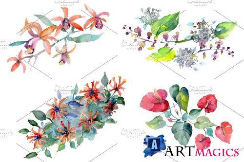 Barnaby flowers bouquet watercolor - 3997027