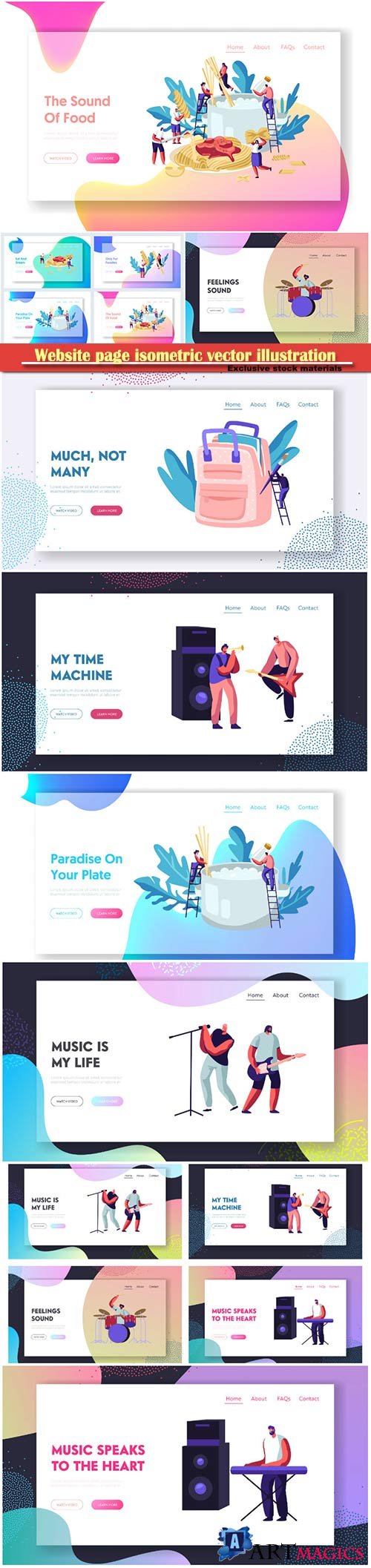 Website page isometric vector illustration, flat banner # 2