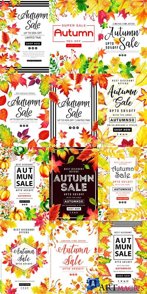   -    / Poster autumn leaves - Vector Graphics