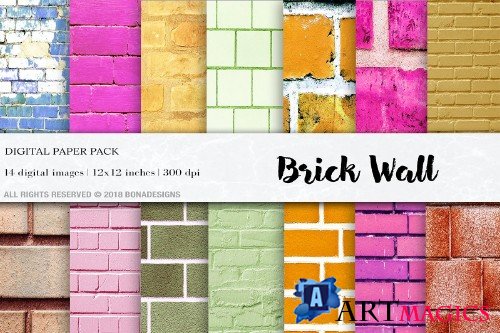 Brick Wall Textures, Digital Papers - 4087851