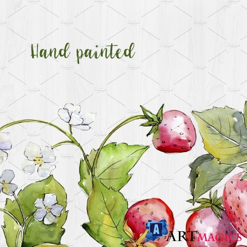 Sweet Watercolor Strawberry PNG - 4085781