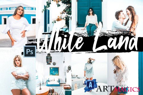 5 White Land Actions, ACR and LUT presets - 347674
