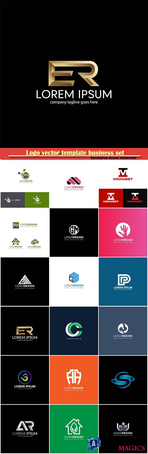 Logo vector template business set # 14