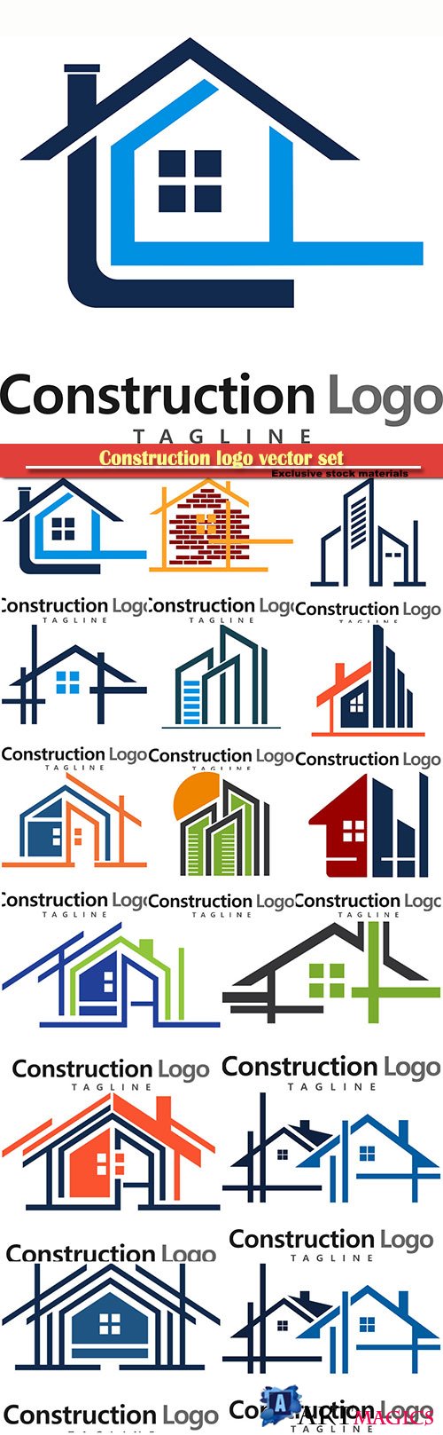 Construction logo vector set