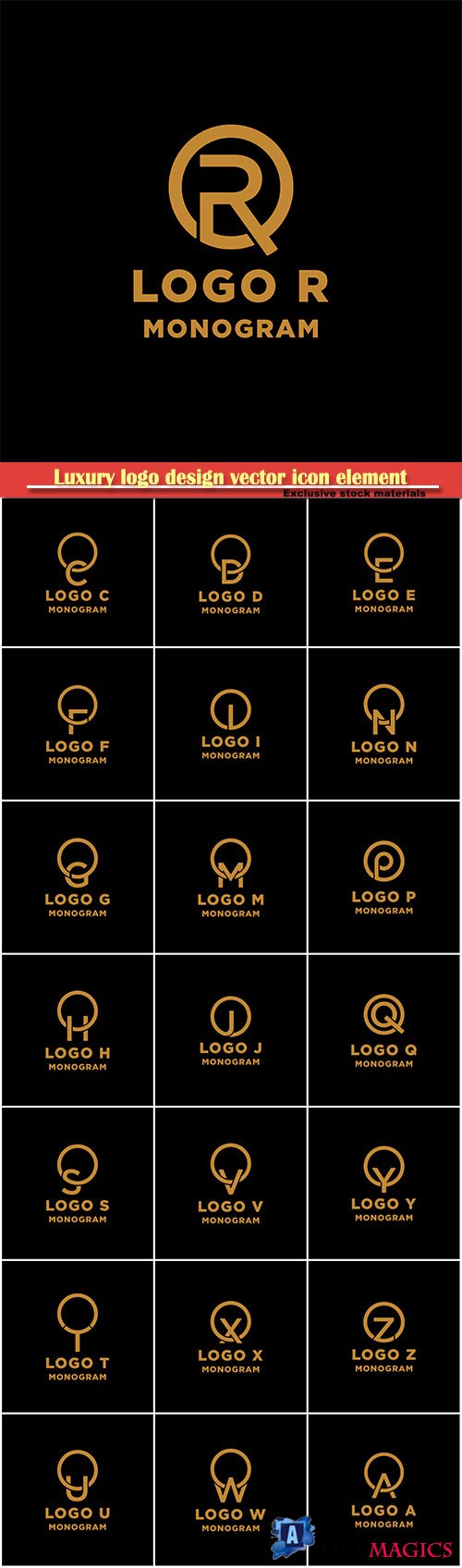 Luxury logo design vector icon element