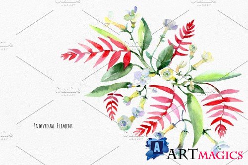 Bouquet and pattern background - 4096193