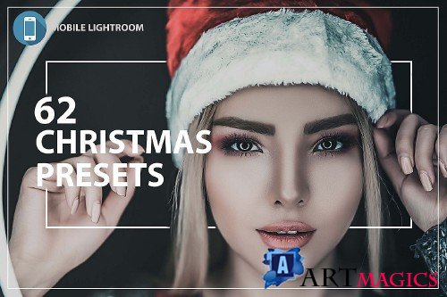 62 Christmas Mobile Lightroom Presets, X-mas Adobe LR preset - 350891