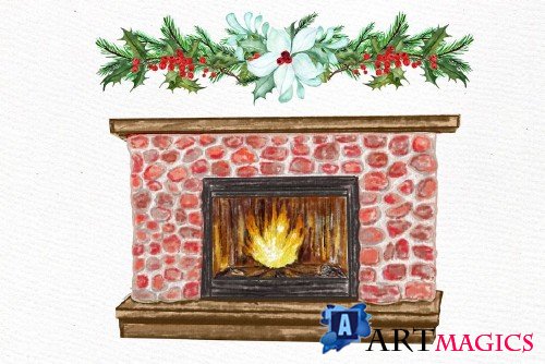 Christmas Girls Clipart Fireplace - 4102270