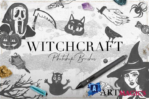 75 Witchcraft Photoshop Brushes - 3070432