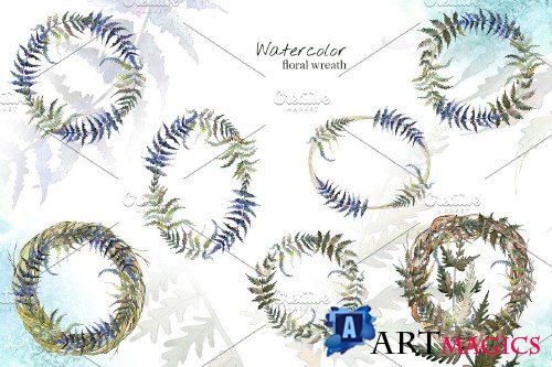 Fern leaf clipart watercolor png - 4104855