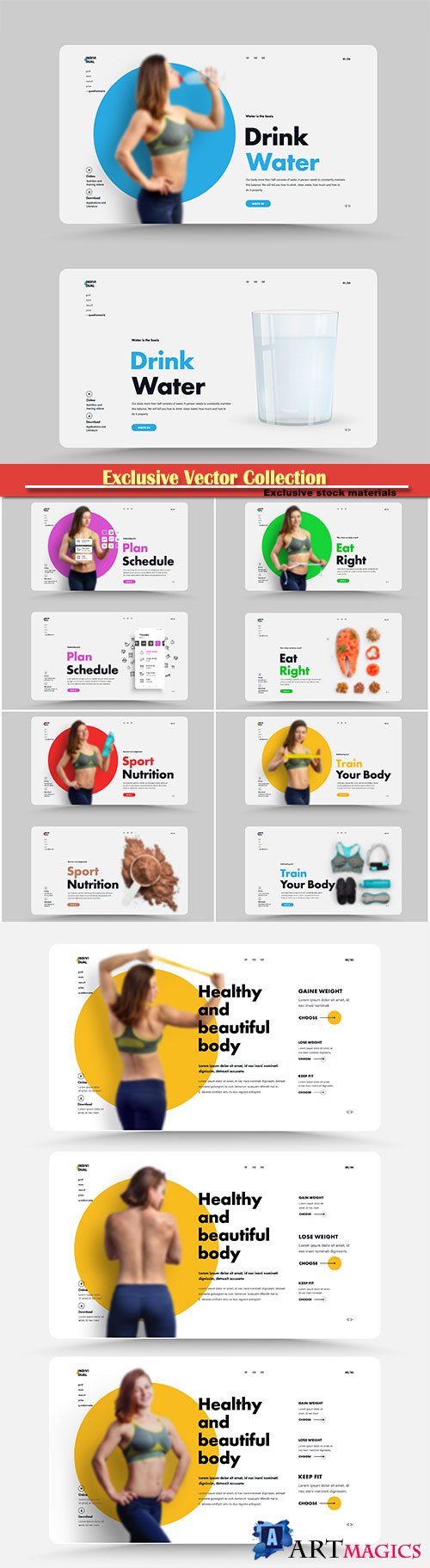 Design is the main page of the website for a sports trainer, nutritionist or gym