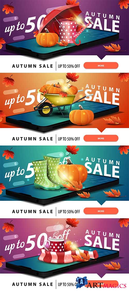   - 5 -   / Autumn banners - 5 - Vector Graphics