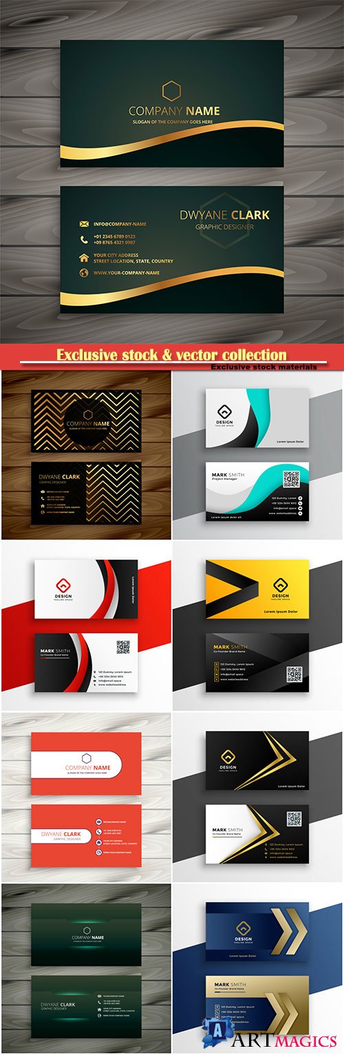 Golden company business card vector design