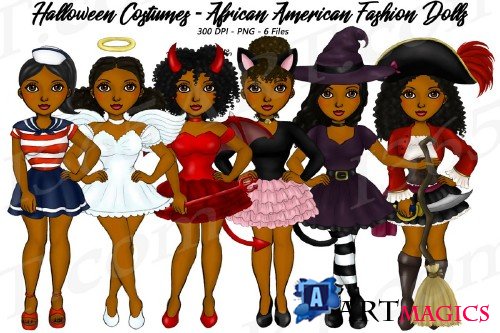 Halloween Girls Fashion Clipart, Costume African Graphics - 323004