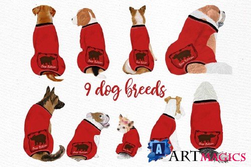 Christmas Babies Dogs clipart - 3989055