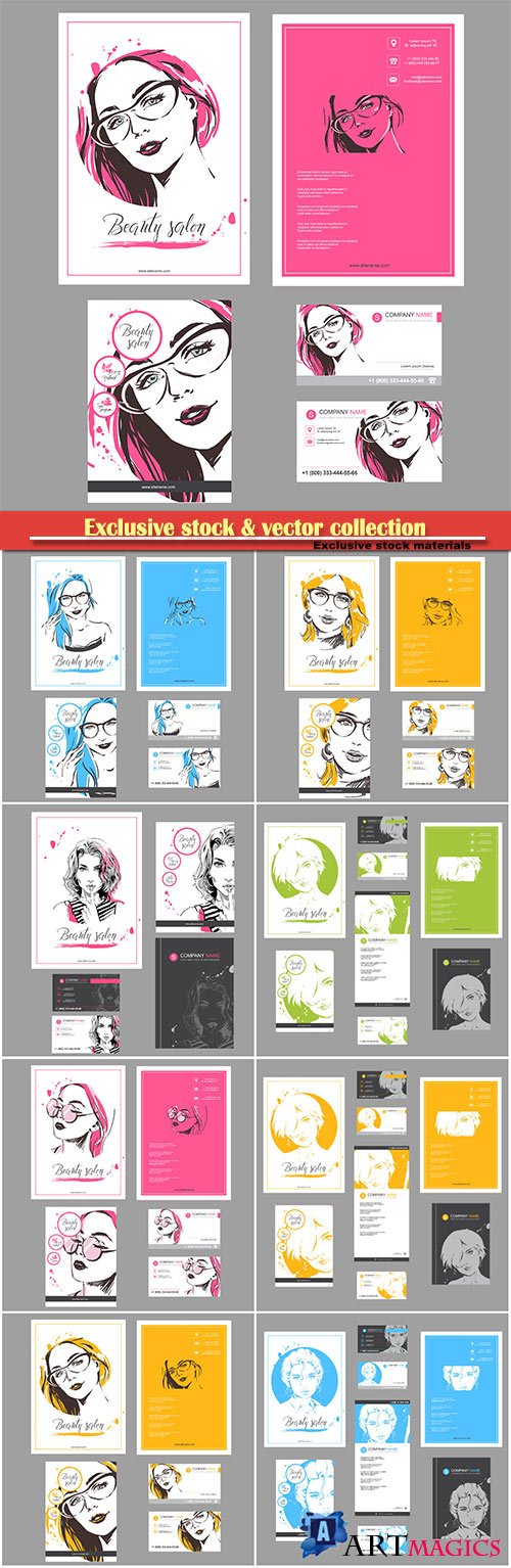 Big set of fashion templates for card, flyer, poster, brochure and leaflet design