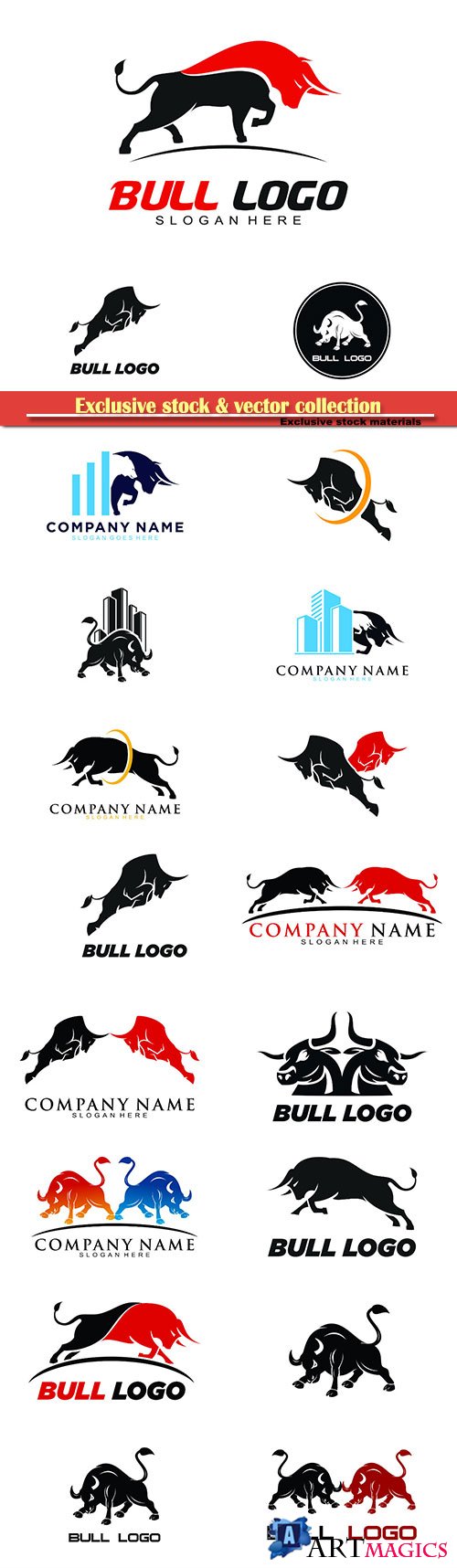 Bull logo vector icon illustration