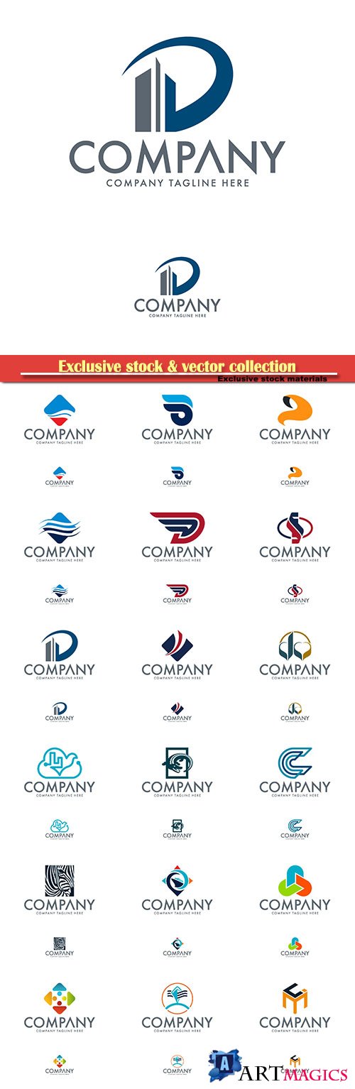 Logo vector template business set, company tagline here # 3