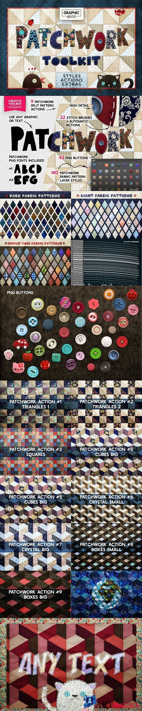 Patchwork Effect Photoshop Toolkit - 2489840