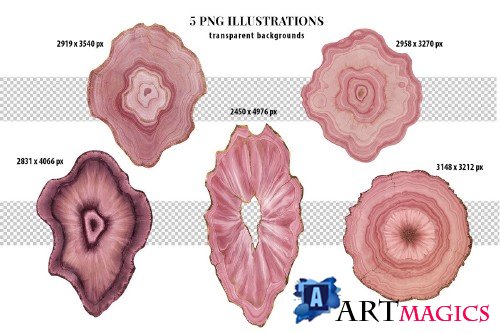 Pink Agate Illustrations & Textures - 4107043