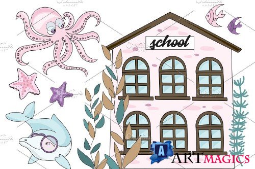 Mermaid School Vector Illustration Animation - 3780254