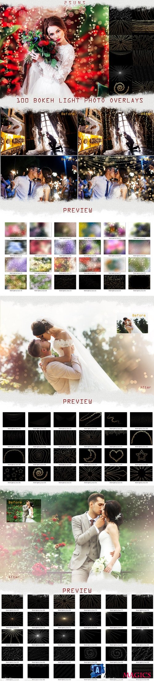 100 Wedding Sparklers Photoshop Overlays Christmas textures - 354993