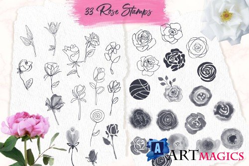 Rose Garden Procreate Stamps VOL. 2 - 3742611
