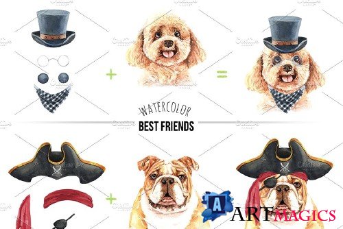 Dog watercolor.Animal Clipart Vol1 - 3617884