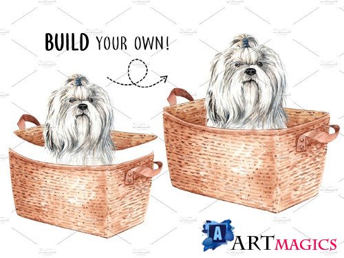 Dog watercolor.Animal Clip art Vol3 - 4063645