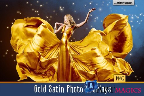 Gold Satin Photo Overlays 4113442