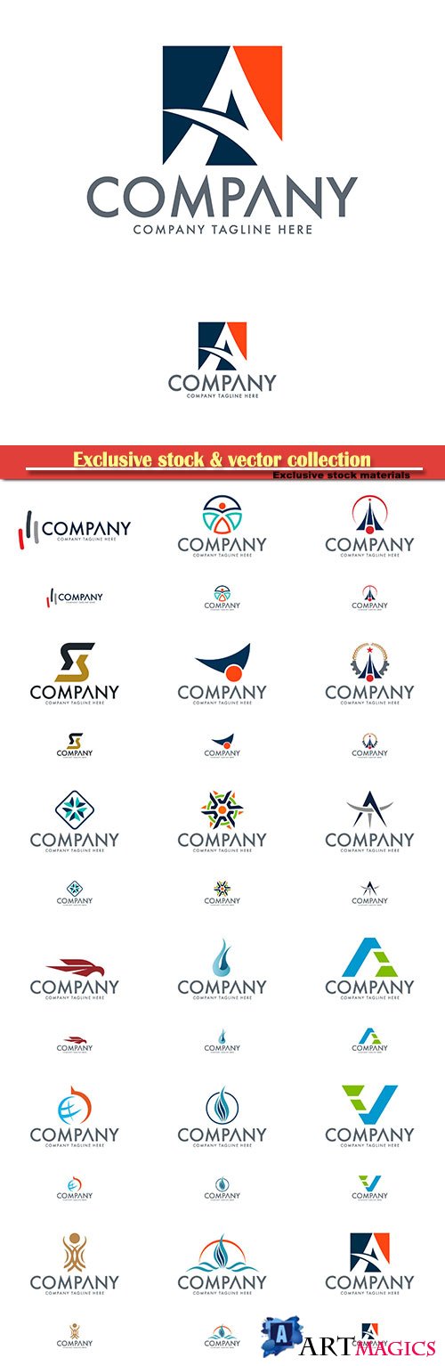 Logo vector template business set # 25