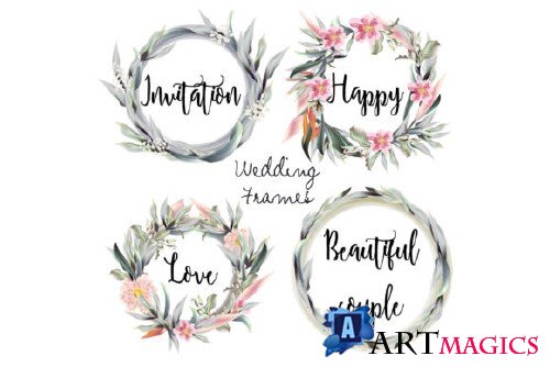 Collection of vector rustic floral frames  - 338935