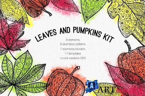 Leaves and pumpkins kit EPS 392557