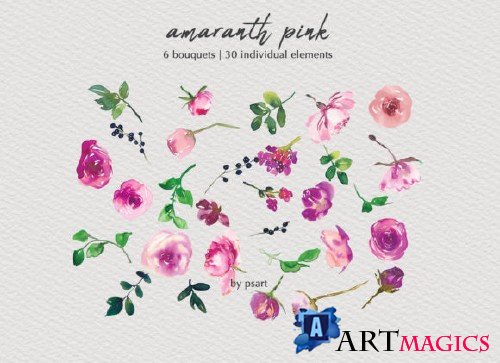 Watercolor Pink Floral Collection