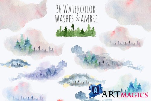 Winter watercolor backgrounds 2088256
