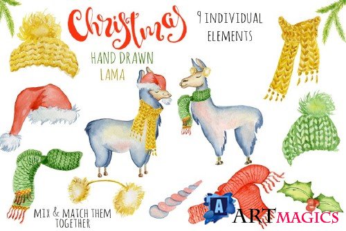 Christmas lama watercolor creator 2 - 2080239
